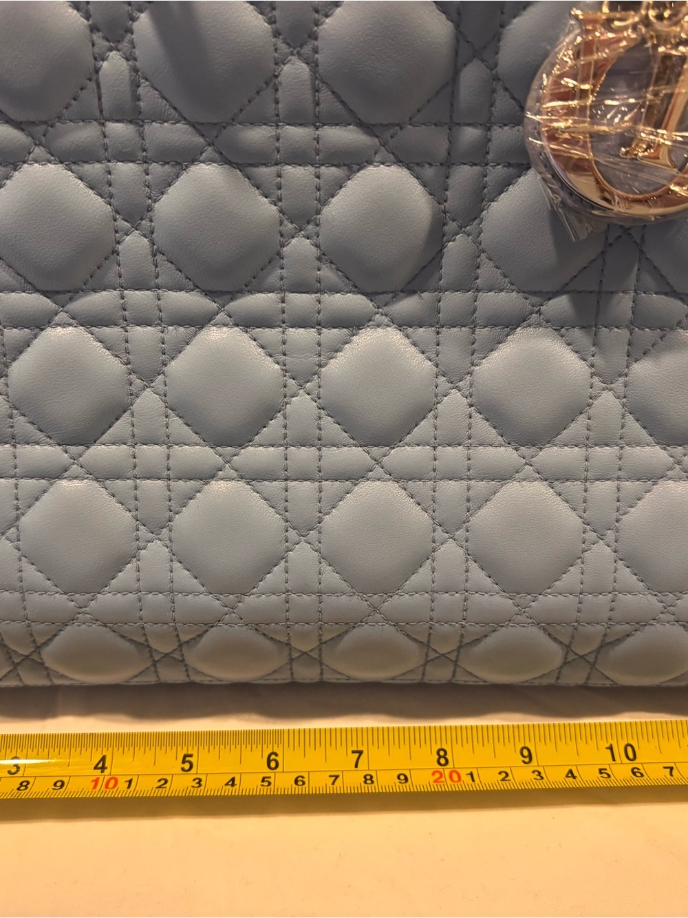 Christian Dior - Lady Dior Cannage Light Blue bag with authentication document